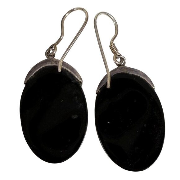 Bali Design Abalone Shell Dangle Earrings Sterling Silver 925 Oval - Picture 5 of 6